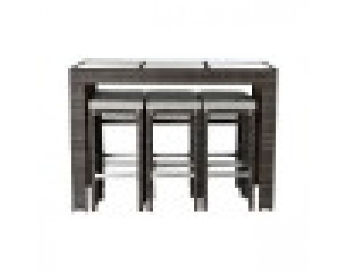 Комплект от маса с стола DKD Home Decor Зелен синтетичен ратан Стомана (7 pcs) (143 x 80 x 100 cm)