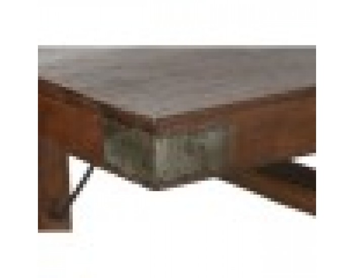 Сгъваема масичка Home ESPRIT Естествен Рециклирано дърво 240 x 90 x 77 cm