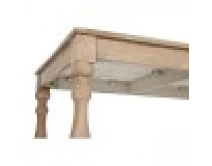Трапезна маса Home ESPRIT Бял тиково дърво 195 X 97 X 77 cm