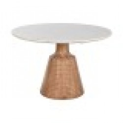 Трапезна маса Home ESPRIT Бял Естествен Мрамор Aкациево дърво 115 x 115 x 76 cm - Seturi mese și scaune