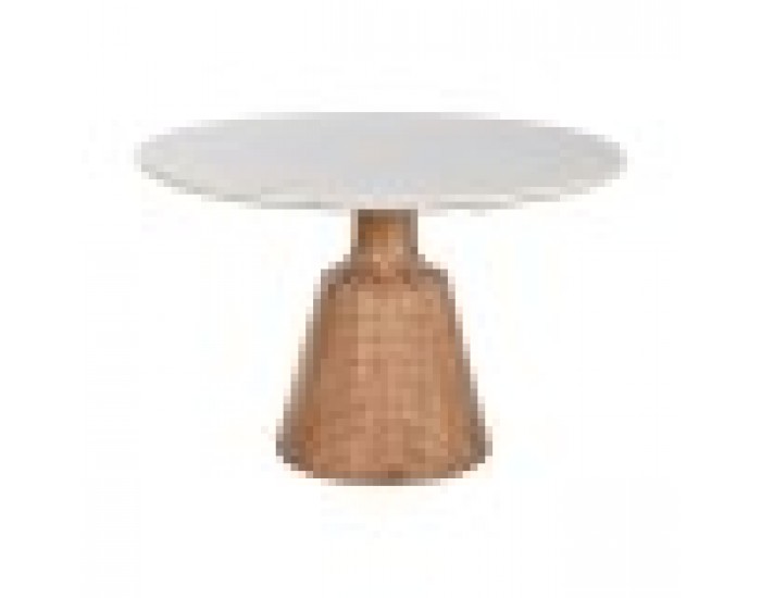 Трапезна маса Home ESPRIT Бял Естествен Мрамор Aкациево дърво 115 x 115 x 76 cm