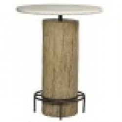 Помощна маса Home ESPRIT Бял Естествен Мрамор тиково дърво 90 x 90 x 114 cm - Seturi mese și scaune