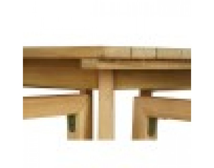Комплект от маса с 4 стола DKD Home Decor 90 x 90 x 75 cm Тик Въже