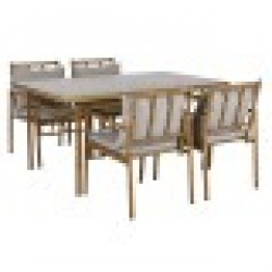 Комплект от маса с 4 стола Home ESPRIT Алуминий 160 x 90 x 75 cm (5 Части) - Home esprit