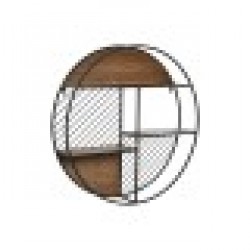 Лавица Home ESPRIT Черен Естествен Метал Дървен MDF 60 x 12 x 60 cm Стенен - Etajere