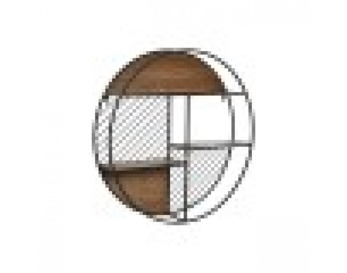 Лавица Home ESPRIT Черен Естествен Метал Дървен MDF 60 x 12 x 60 cm Стенен