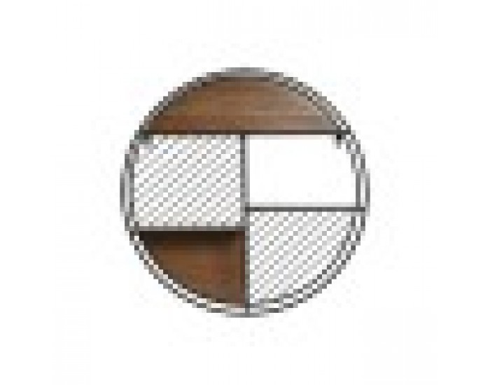 Лавица Home ESPRIT Черен Естествен Метал Дървен MDF 60 x 12 x 60 cm Стенен