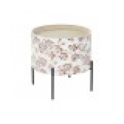 Помощна маса DKD Home Decor Черен Метал MDF Бял (38 x 38 x 39 cm) - Dkd home decor