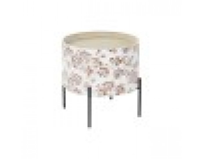 Помощна маса DKD Home Decor Черен Метал MDF Бял (38 x 38 x 39 cm)