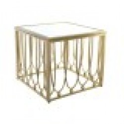 Помощна маса DKD Home Decor Огледало, Златен Метал, Дървен, MDF, 57 x 57 x 52 cm - Dkd home decor