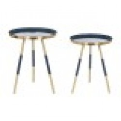 Комплект от 2 маси Home ESPRIT Син Златен 41 x 41 x 51 cm - Home esprit
