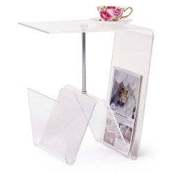 Масичка-поставка за списания DKD Home Decor Прозрачен Акрилен Метал (40 x 30 x 44 cm) - Dkd home decor