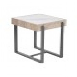 Помощна маса Home ESPRIT Бял Сив Естествен Метал 50 x 50 x 50 cm - Home esprit