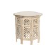 Помощна маса DKD Home Decor Кафяв Бял Дърво манго (53 x 53 x 53 cm)