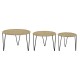 Комплект от 3 маси DKD Home Decor Кафяв Черен Естествен Метал Въже 62 x 62 x 40 cm