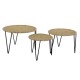 Комплект от 3 маси DKD Home Decor Кафяв Черен Естествен Метал Въже 62 x 62 x 40 cm