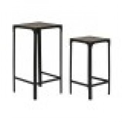 Комплект от 2 маси Home ESPRIT Черен Естествен 38 x 38 x 75 cm - Home esprit