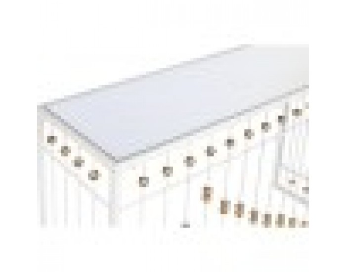 Console Home ESPRIT Бял Златен Огледало 120 x 40 x 80 cm