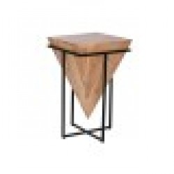 Помощна масичка Home ESPRIT Кафяв Черен Метал Aкациево дърво 41 x 41 x 67 cm - Home esprit