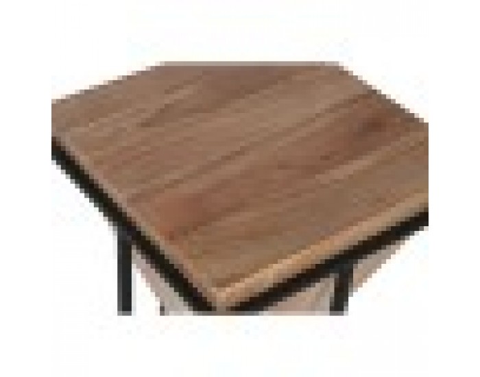 Помощна масичка Home ESPRIT Кафяв Черен Метал Aкациево дърво 41 x 41 x 67 cm