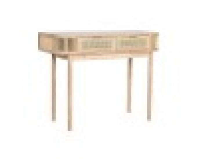 Конзола Home ESPRIT Жълт Златен Pатан Ела 100 x 40 x 76 cm