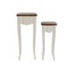 Комплект от 2 маси DKD Home Decor Бял Кафяв (2 pcs) (35 x 35 x 80 cm) - Dkd home decor