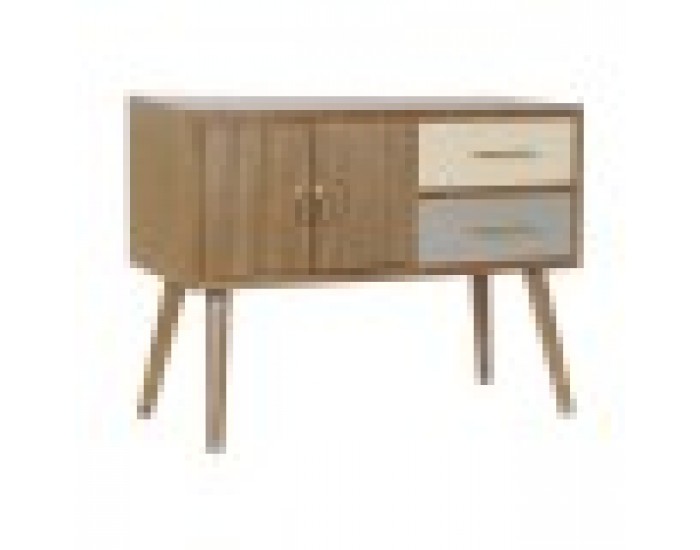 ТВ шкаф DKD Home Decor Сив Сметана Метал Дърво от пауловния (90 x 34 x 66.5 cm)
