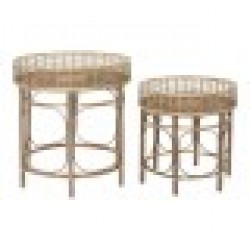 Помощна маса DKD Home Decor Pатан (2 pcs) - Dkd home decor