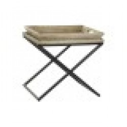 Помощна маса DKD Home Decor Черен Естествен Метал Дърво манго 55 x 45 x 53 cm - Dkd home decor