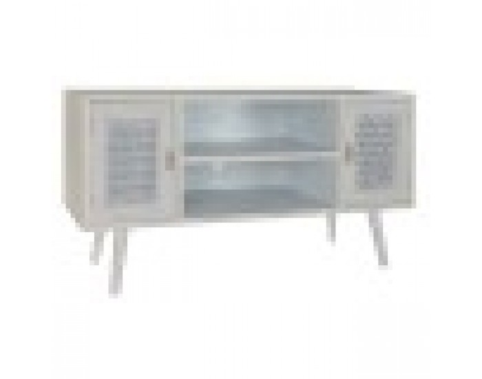 ТВ шкаф DKD Home Decor, Бял, Дървен, MDF