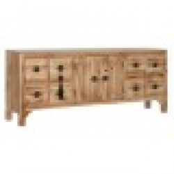 ТВ шкаф Home ESPRIT Черен Естествен Ела Дървен MDF 130 x 24 x 51 cm - Home esprit