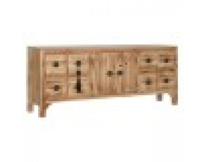 ТВ шкаф Home ESPRIT Черен Естествен Ела Дървен MDF 130 x 24 x 51 cm