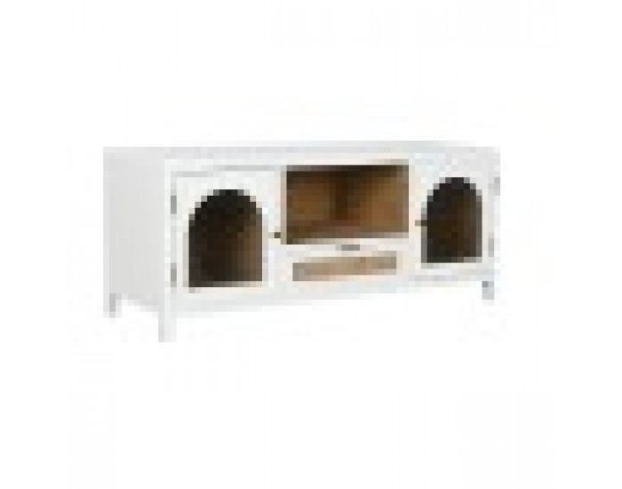 ТВ шкаф Home ESPRIT Бял Кристал Дърво от пауловния 120 x 40 x 50 cm
