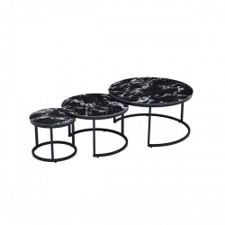 Конзола Home ESPRIT Черен Метал Керамика 80 x 80 x 1 cm - Home esprit