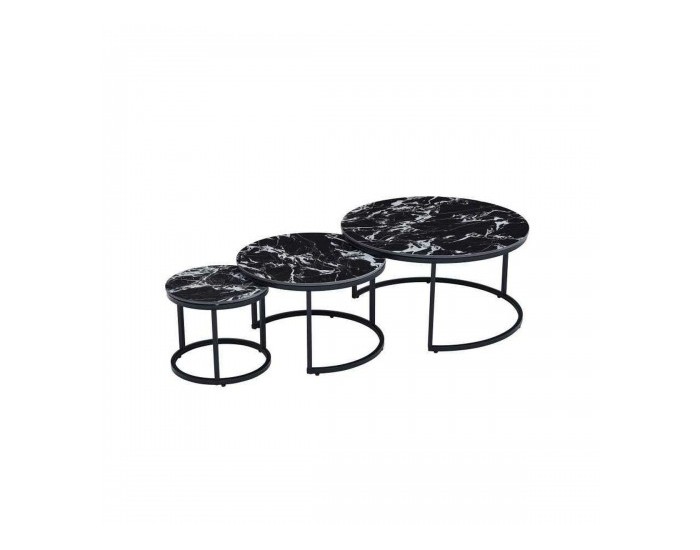 Конзола Home ESPRIT Черен Метал Керамика 80 x 80 x 1 cm