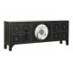 ТВ шкаф DKD Home Decor Черен Ориенталски Бял Златен Бял/Черен Метал Ела Дървен MDF 130 x 26 x 51 cm - Dkd home decor