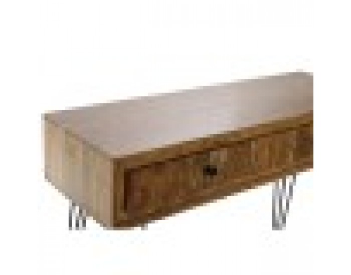 Конзола DKD Home Decor 118 x 40 x 77 cm Черен Метал Кафяв Aкациево дърво