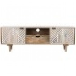 ТВ шкаф Home ESPRIT Бял Дърво манго 160 x 41 x 55 cm - Home esprit