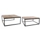Комплект от 2 маси DKD Home Decor Черен Метал Кафяв Дърво манго (90 x 90 x 40 cm) (2 pcs)