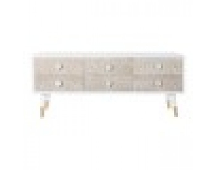 ТВ шкаф DKD Home Decor Бял Ела Светло кафяв (120 x 42 x 50 cm)