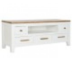 ТВ шкаф DKD Home Decor Бял Кафяв Aкациево дърво Дърво манго 125 x 40 x 50 cm - Dkd home decor