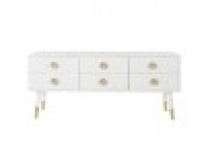 ТВ шкаф DKD Home Decor Бял Ела