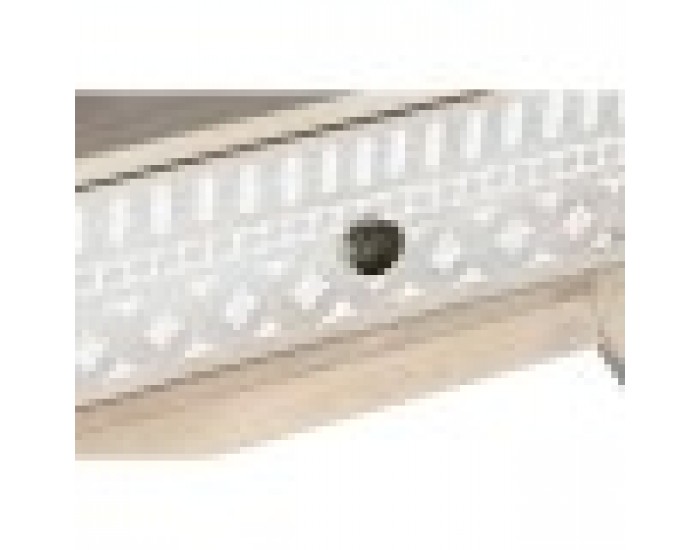 ТВ шкаф DKD Home Decor Бял Естествен Дърво манго 130 x 40 x 45 cm
