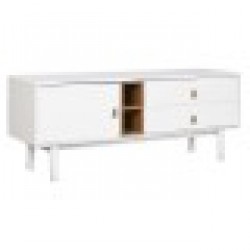 ТВ шкаф Home ESPRIT Бял Естествен полипропилен Дървен MDF 140 x 40 x 55 cm - Home esprit