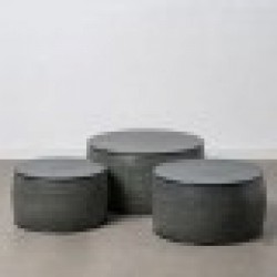 Помощна маса 66 x 66 x 34,5 cm Черен Алуминий (3 броя) - Rosanto home