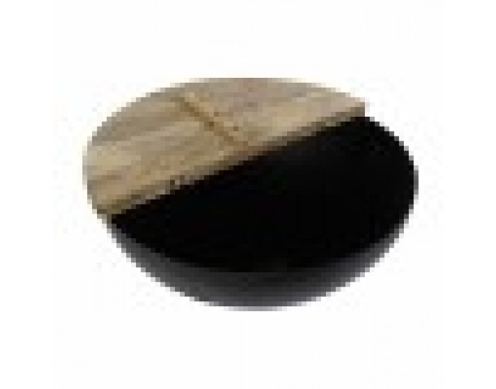 Помощна маса DKD Home Decor Кафяв Черен Метал Дърво манго 95 x 95 x 40 cm 93,5 x 93,5 x 40 cm