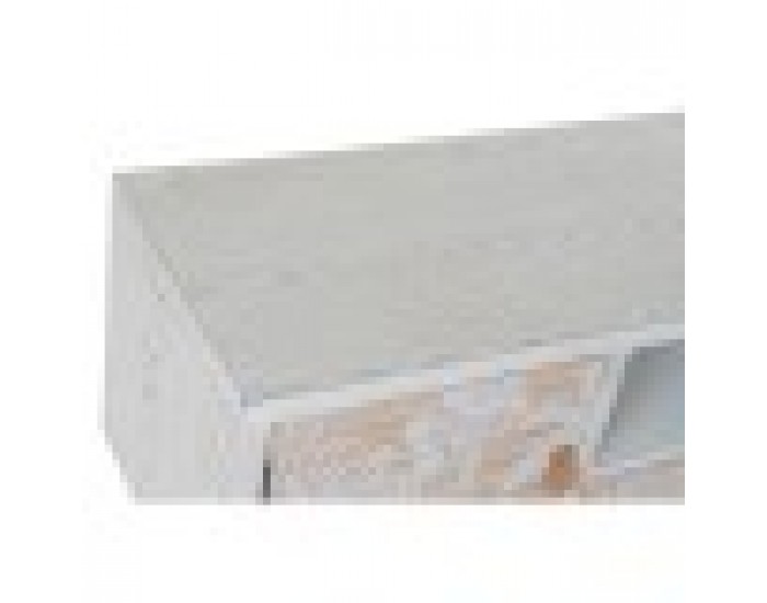 ТВ шкаф DKD Home Decor, Бял, Дървен, Бамбук, 140 x 40 x 51 cm