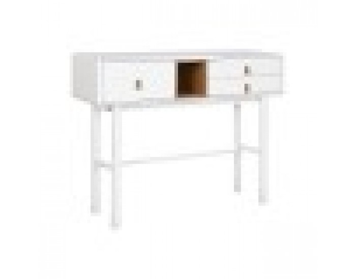 Конзола Home ESPRIT Жълт Бял Дървен MDF 120 x 35 x 90 cm