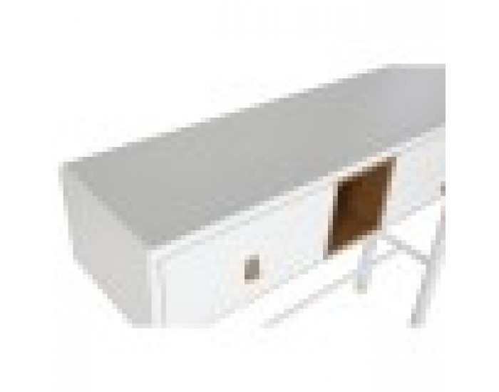 Конзола Home ESPRIT Жълт Бял Дървен MDF 120 x 35 x 90 cm