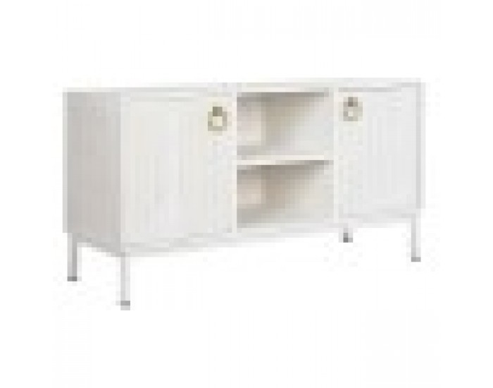 ТВ шкаф DKD Home Decor Златен Метал Бял Дърво манго 120 x 40 x 60 cm